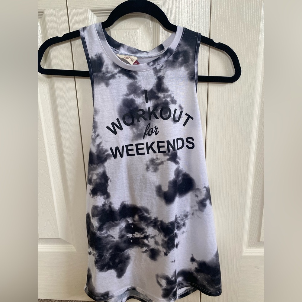 SO Monochrome Tie-Dye Tank Racerback Top